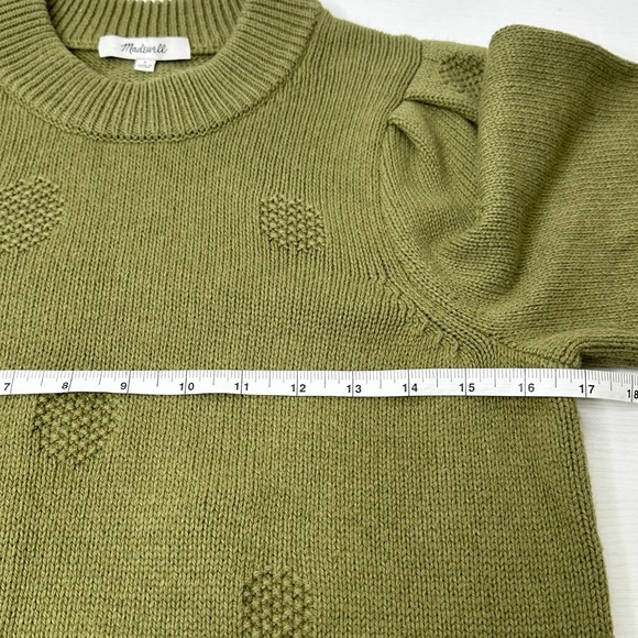 Madewell Dotted Eaton Puff-Sleeve Pullover Sweater in Cotton-Merino Yarn Size S - Picture 13 of 14